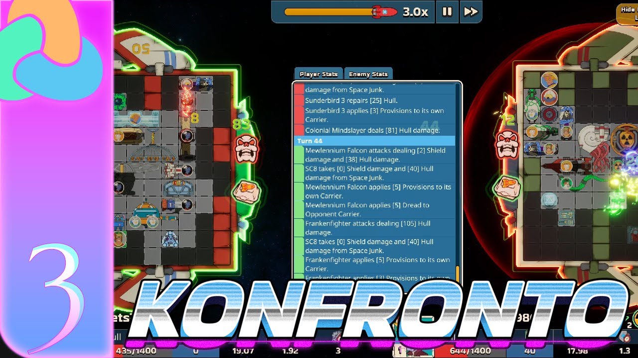 3 Pew-Pew, Konfronto