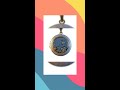 Photo Locket Gold-Plated : Blue Enamel Moon and Stars