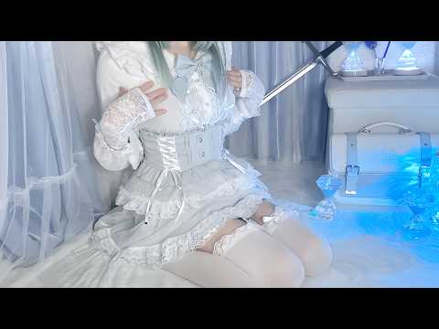 男の娘が可愛いひらひらの服で耳かき♪/EarCleaning/whisper/femboy/EarBlowing/Tapping/Japanese