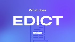What does edict mean