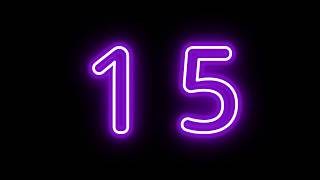 0:15 Neon Timer | Glowing Purple Countdown | Silent, No Music