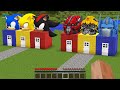 What INSIDE HOUSES SONIC THE HEDGEHOG vs TRANSFORMERS in Minecraft Gameplay Movie