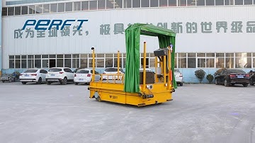 Material Handling with Trackless Transfer Cart for Industrial Transport