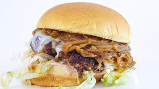 Sweet Onion Burgers and Vinegar Oven Fries