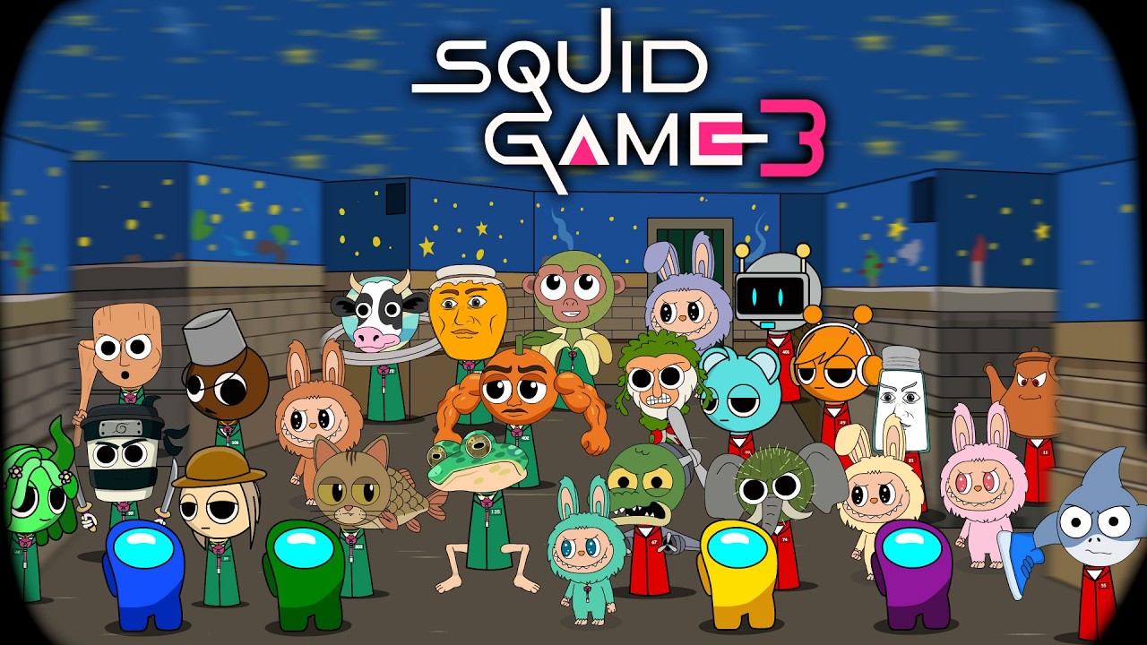 Among Us in Squid Game 3 HIDE & SEEK x Sprunki x Labubu x Italian Brainro || ANIMATION