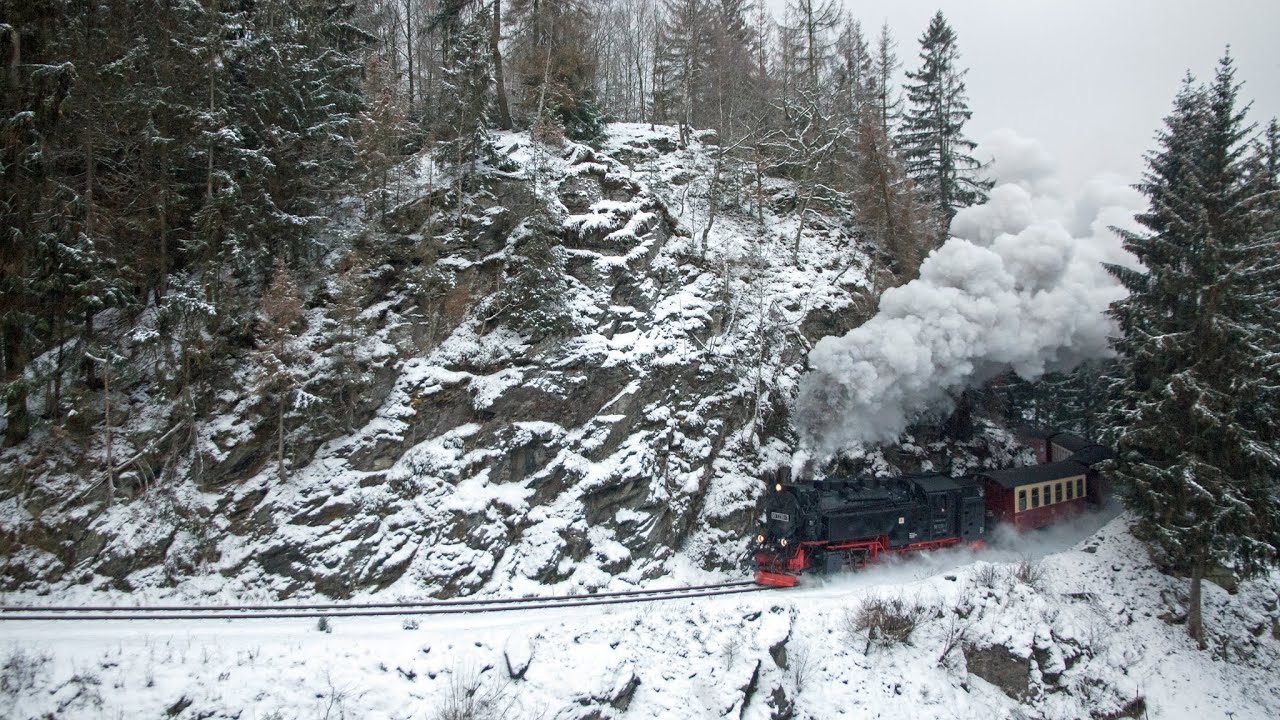 Dampfzüge auf der Selketalbahn - Winterfahrten mit der 99 7235 zwischen Gernrode und Harzgerode