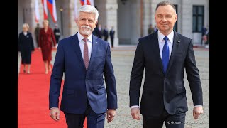 Ceremonia oficjalnego powitania Prezydenta Czech Petra Pavla wraz z Małżonką