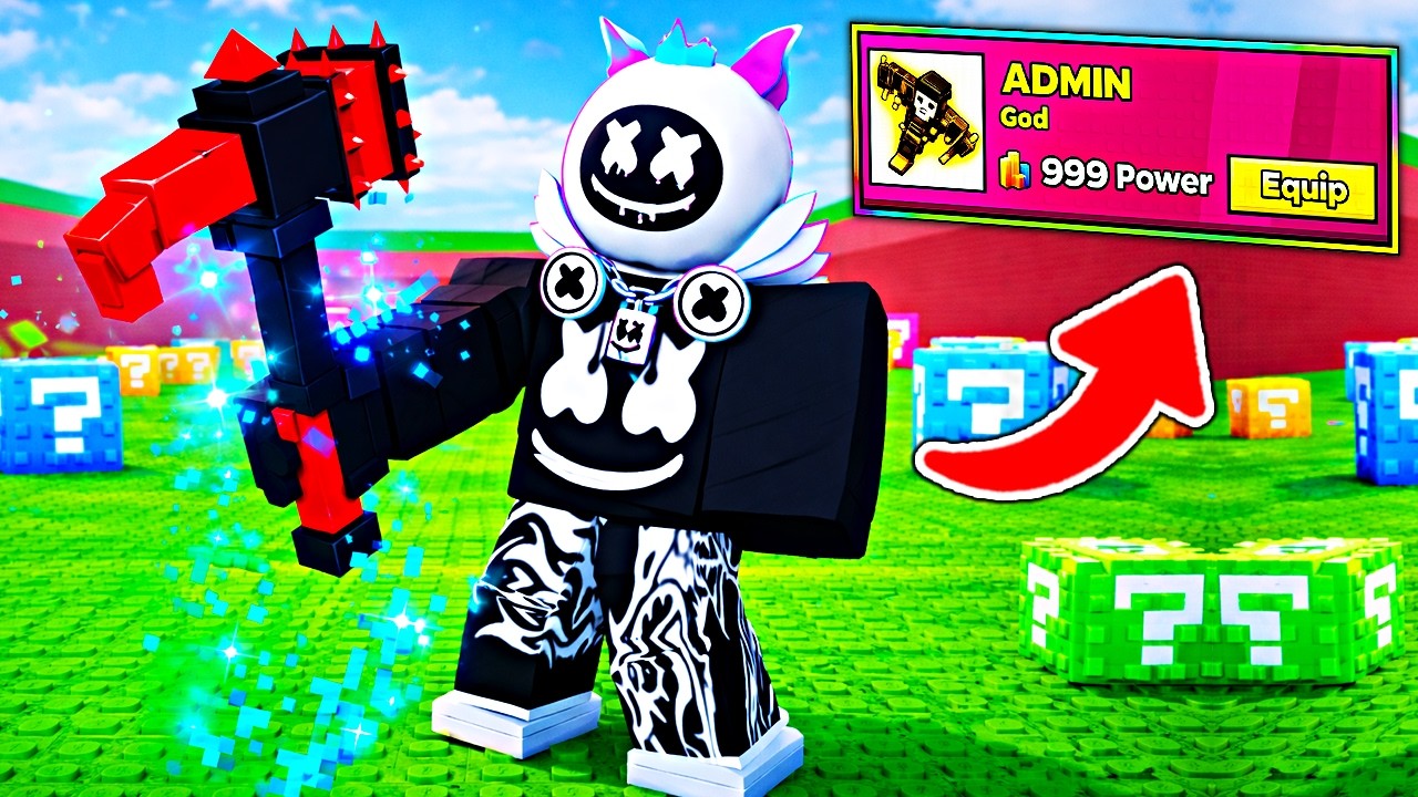 Starting Over as NOOB with ADMIN ABUSE PICKAXE In Break A Lucky Block!