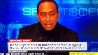 Stephen A  Smith Reacts To Kobe Bryant Dying In Helicopter Crash 1\/26\/20