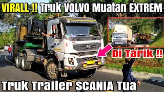 TRUK VOLVO FMX 440 Di Tarik TRUK TUA SCANIA 6x4 320ps Tanjakan Gentong Tasikmalaya (part1)