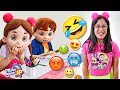 Maria Clara e JP na história do dever de casa de Emoji