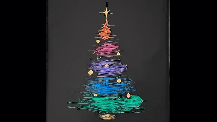 (468) Abstract Rainbow Christmas Tree  - Fluid Art...