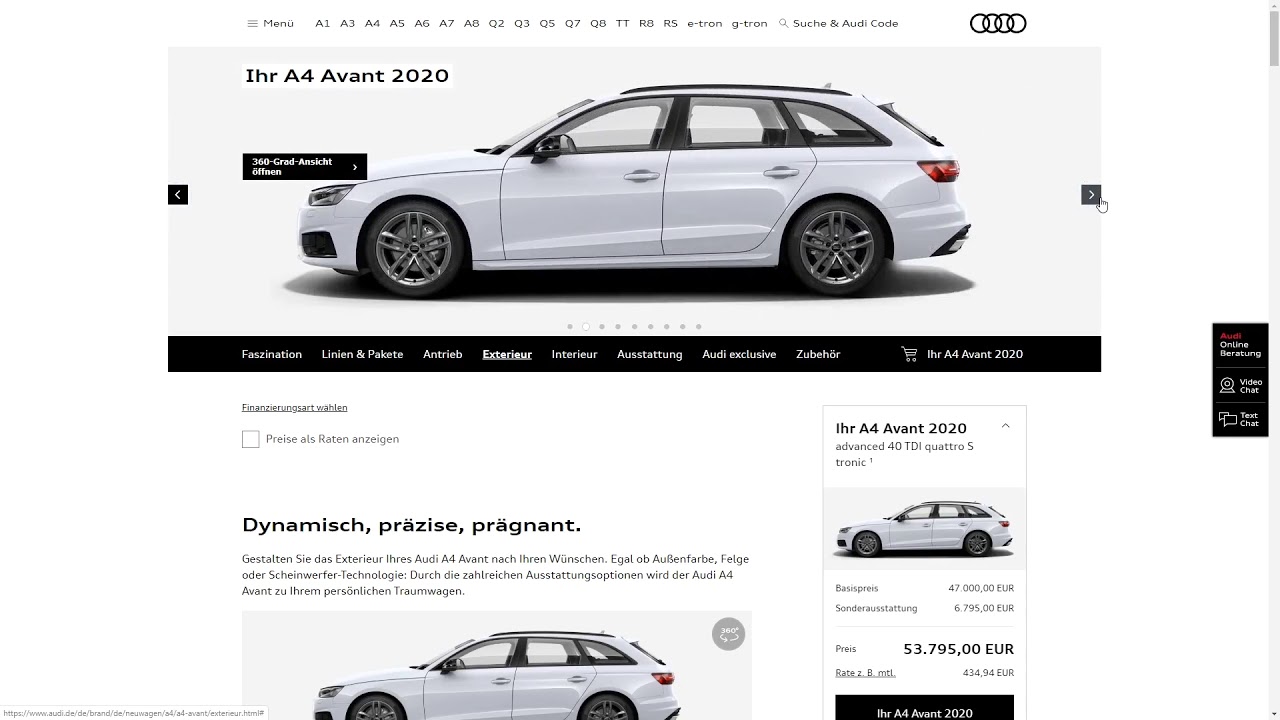 Konfiguration Audi A4 Avant