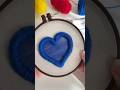 ひもを使ってぷっくりのハートを作ったよ💙🪼🧊🪡🧶#パンチニードル #shorts