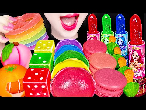 ASMR Edible Lipstick Dice Candy Dessert 먹는 립스틱 주사위 사탕 먹방 Mukbang, Eating