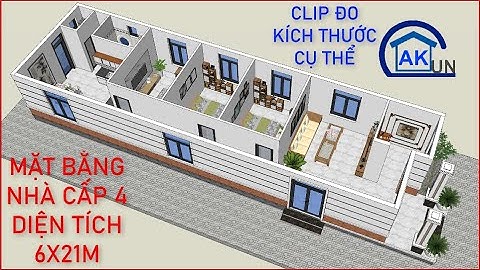 Sơ đồ mặt bằng nhà cấp 4 diện tích 6x21m | Nhà đẹp Dakcun dk101