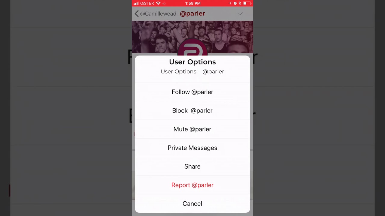 How to REPORT SOMEONE on PARLER app?