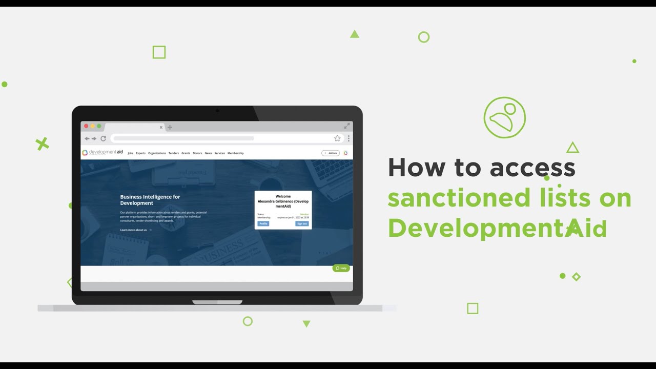 How to access sanctioned lists on DevelopmentAid?