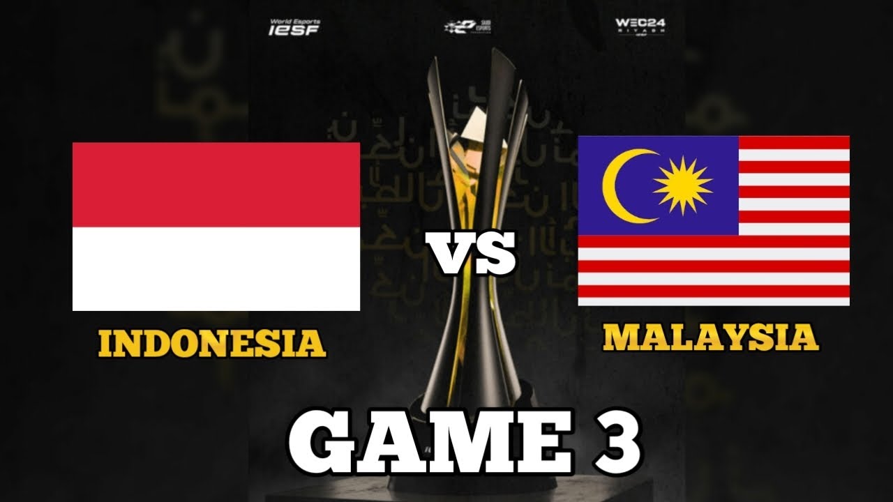 Indonesia vs Malaysia GAME 3 | WEC24 RIYADH IESF - Mobile Legends: Bang ...