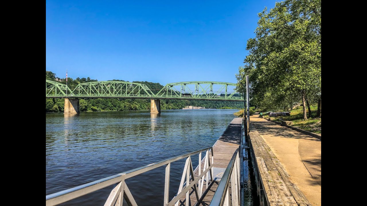 See beautiful Riverfront Park in the western Pennsylvania town of