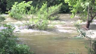 Raging Barton Creek Green Belt Under 360 And Mopac After Rain / 5-17-15