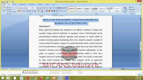 DEEP CLASS-WISE HASHING: SEMANTICS-PRESERVING HASHING VIA CLASS-WISE LOSS -IEEE CSE PROJECT2020-2021