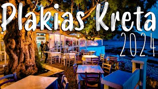 Plakias Kreta, walking through Plakias, night life, drone shots, Greece 2024