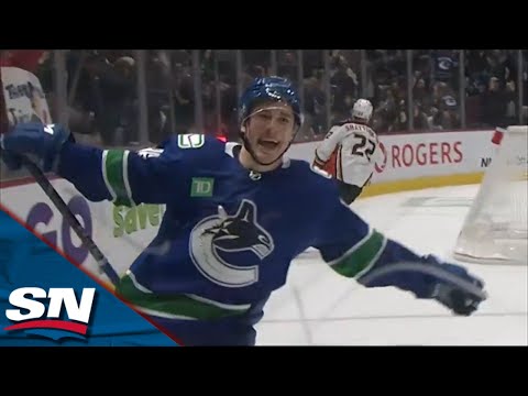 Andrei Kuzmenko Completes First Career NHL Hat Trick vs. Ducks