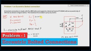 Problem 1 On Eccentric Bolted Connections Eccentric Loading Design Of Steel Structures
