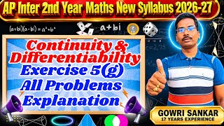 Chapter-5||Continuity and Differentiability Exercise 5(g)||AP Intermediate 2nd Year Maths New Syllab