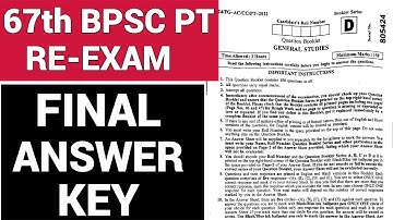 67 BPSC PT - FINAL ANSWER KEY