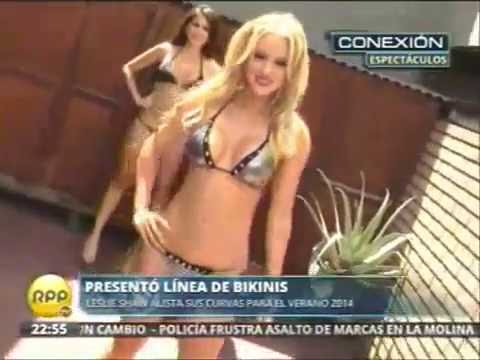 Leslie Shaw presenta linea de Bikinis