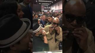 Stevie Wonder playing Suzuki chromatic harmonica at Namm show 2017