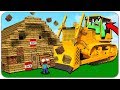 БУЛЬДОЗЕР VS. ДОМ НУБА в МАЙНКРАФТ! 100% ТРОЛЛИНГ ЛОВУШКА MINECRAFT! КАК ВЫЖИТЬ НУБУ? НОВАЯ МАШИНА