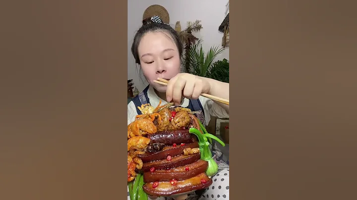 Braised pork, brain, squid, mushroom ~ 돼지고기, 뇌, 오징어, 버섯 찜, Mukbang & ASMR | Damian - 먹방 ep #018