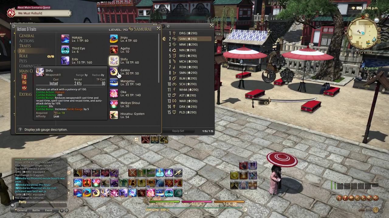 FFXIV Stormblood - ALLE Skills Samurai SAM - YouTube