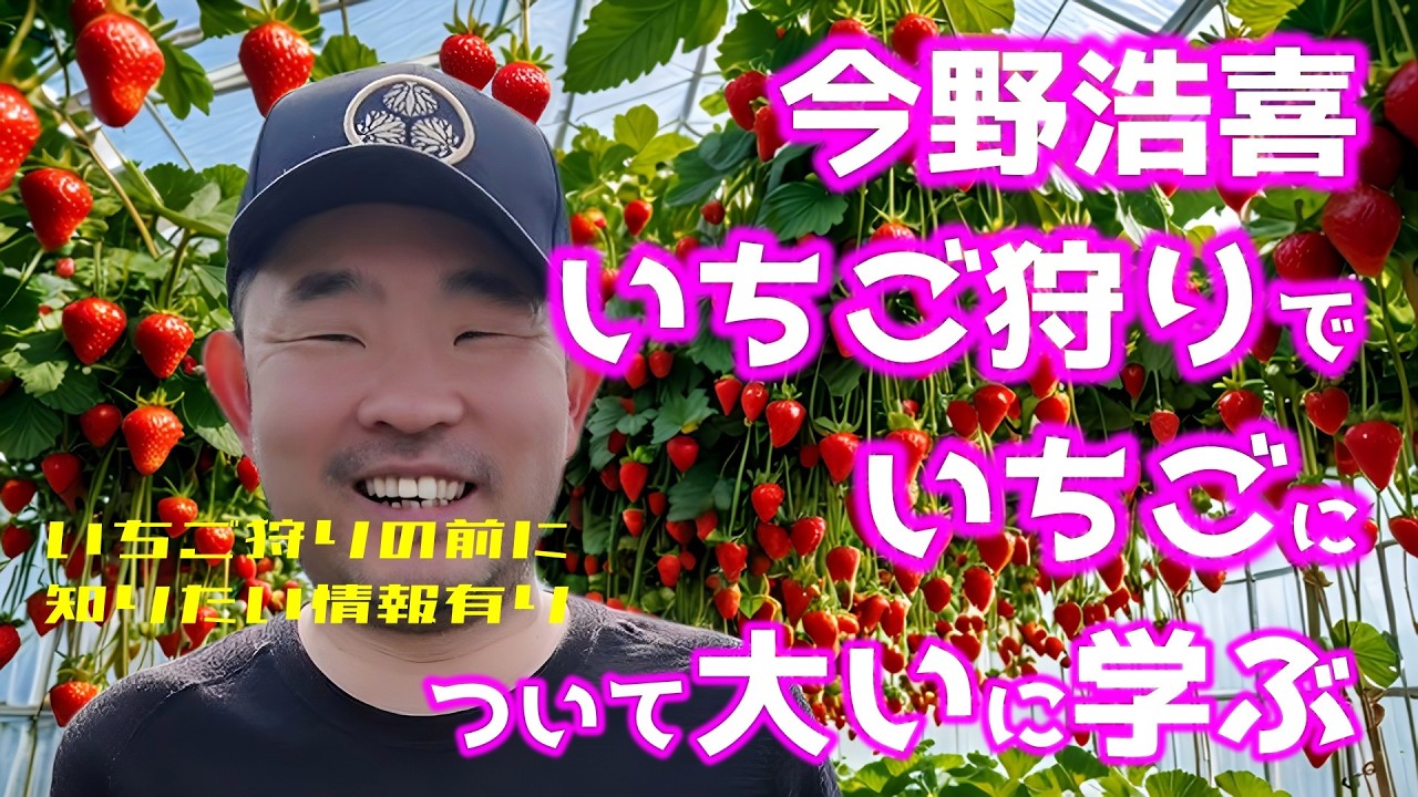 【いちご狩り】に慣れて係の人に質問をぶつけまくるインフルエンサー今野浩喜。3度目だから聞けた情報はなるほどないちご情報。いちご狩りに行く前にぜひ見てくださいね。 #17#ichigo#berry