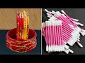 3 Amazing Home Decor Crafts out of waste Bangles and Earbuds