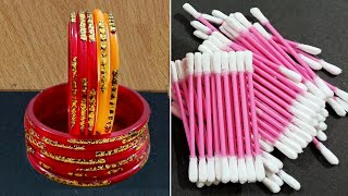 3 Amazing Home Decor Crafts out of waste Bangles and Earbuds