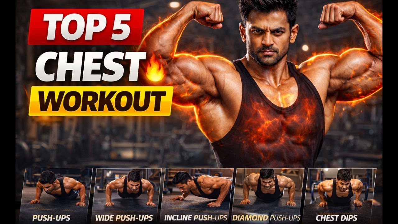 Top 5 Chest Workout at Home || Chest Pump Fast 🔥 || #bellyfat #fitnessz ...