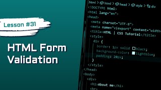 How To Validate HTML Forms With Attributes | HTML & CSS #31 Wealth