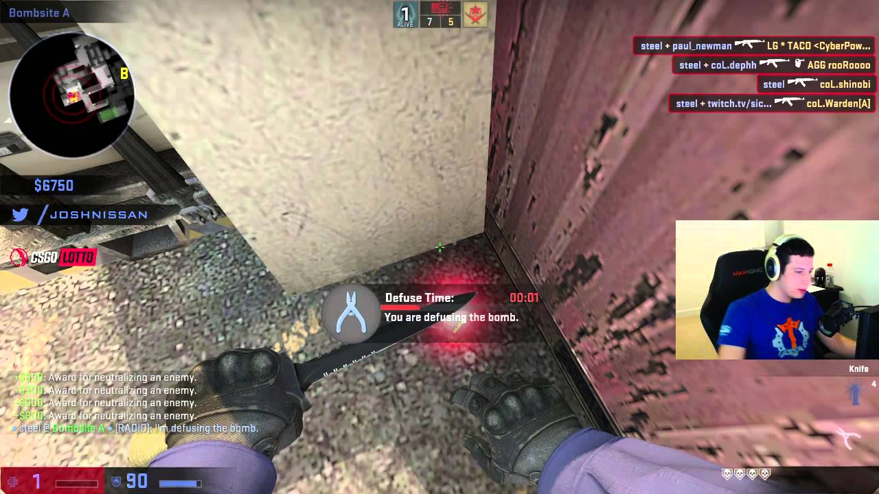Steel insane 1v4 defuse clutch - YouTube