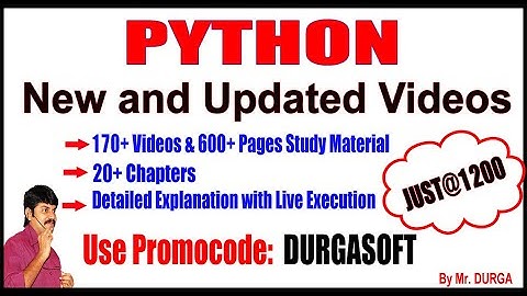 Python New and Updated Videos By Durga Sir