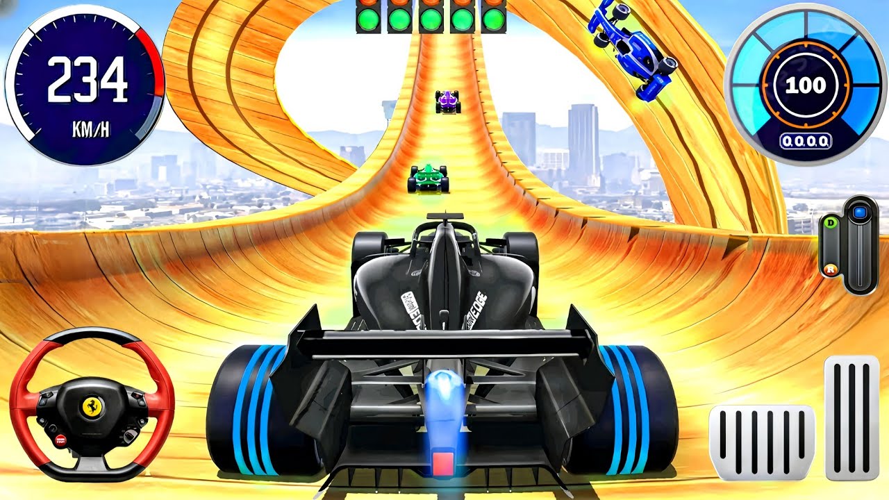 Formula F1 Car Mega Ramp Racing Simulator - Impossible GT Car Stunts 3d ...