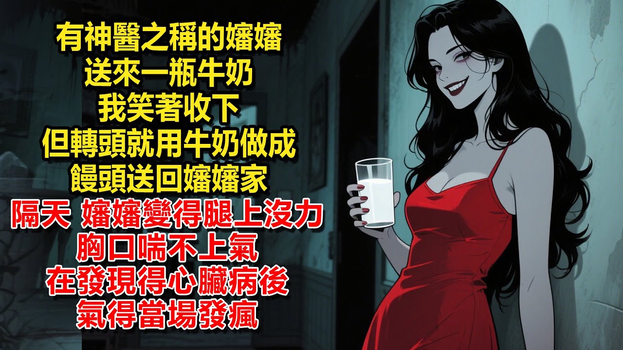 有神醫之稱的嬸嬸送來一瓶牛奶，我笑著收下，但轉頭就用牛奶做成饅頭送回嬸嬸家，隔天，嬸嬸變得腿上沒力、胸口喘不上氣，在發現得心臟病後氣得當場發瘋