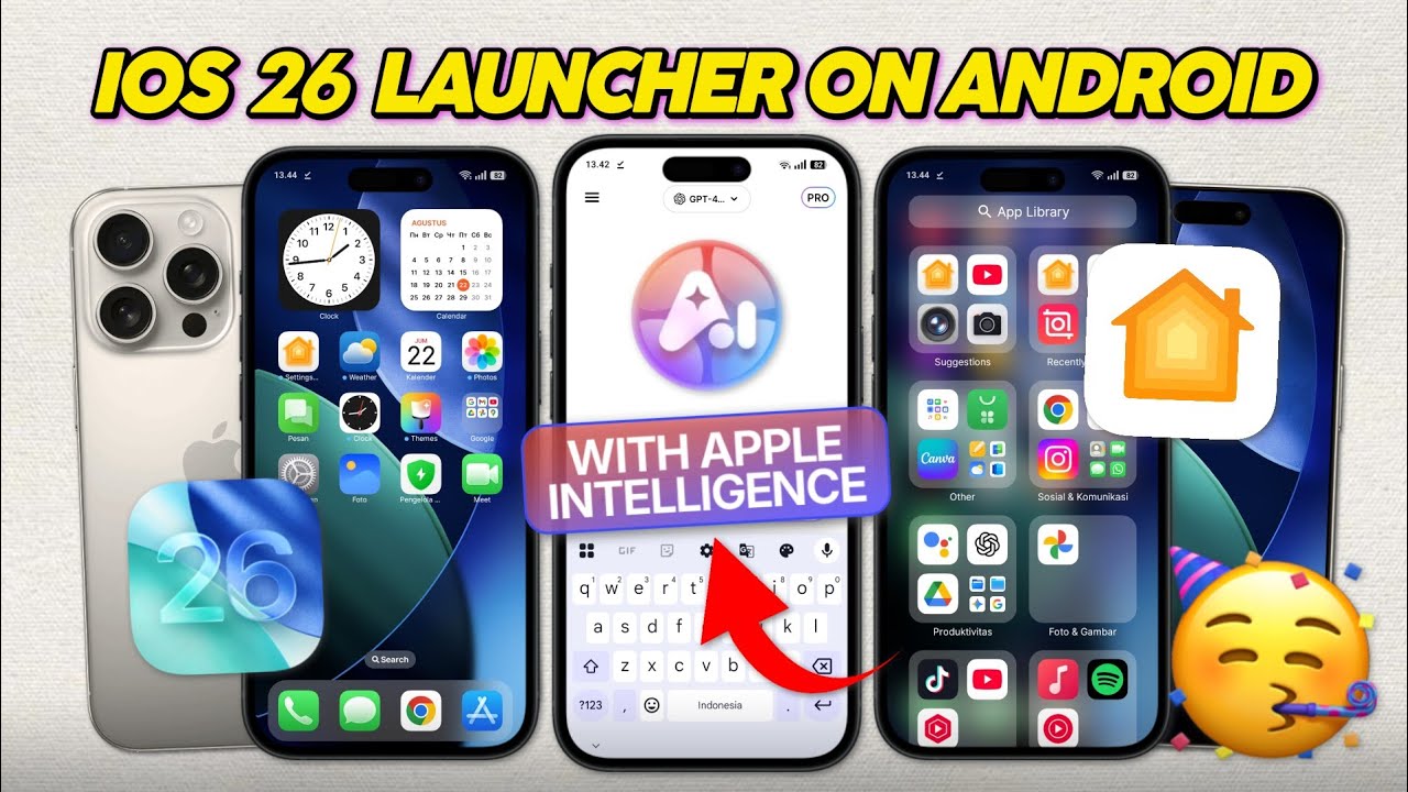 iOS 26 LAUNCHER with APPLE INTELLIGENCE ON ANDROID !! TEMA IPHONE DI ...