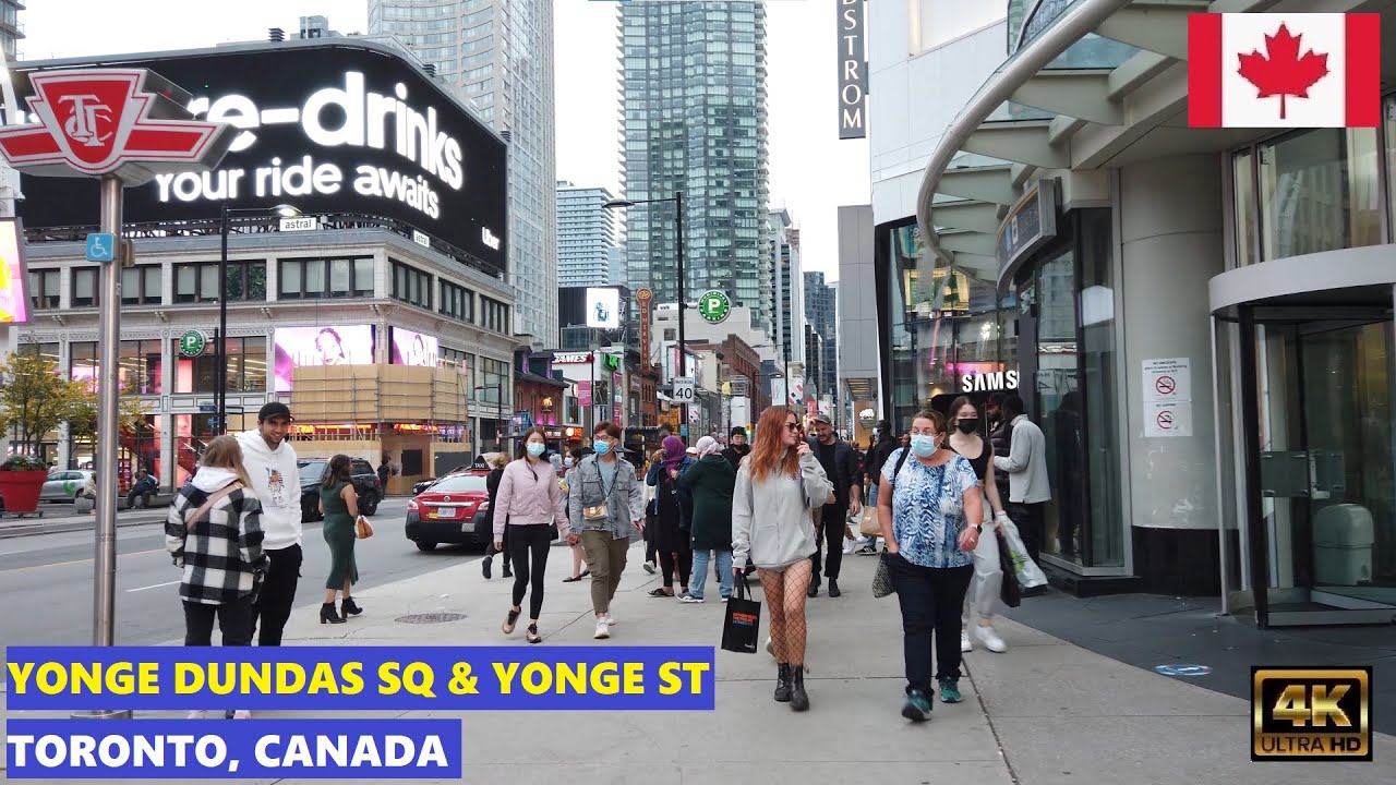 Yonge Dundas Square & Yonge St, Downtown Toronto, Canada | Walking Tour ...