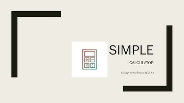 SIMPLE CALCULATOR | Netbeans IDE 8.2|