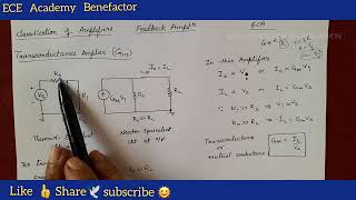 Feedback Amplifier: Classification of Amplifiers #electronics  #transresistanceamplifier #eca