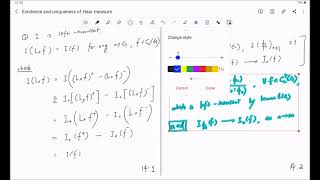 Haar measure 11 Existence  The candidate extends to a left invariant p l f  part 1